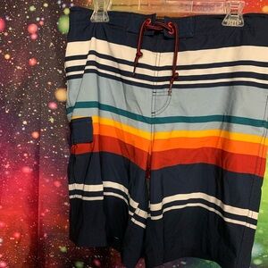 🤑 5 for $25 
Blue and Red Board Shorts with Dynamic Stripes